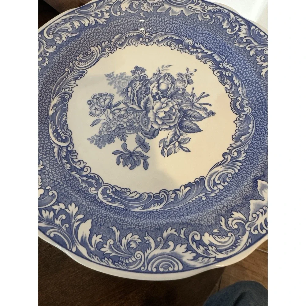 Set Of 5 Spode Blue Room Collection Dinner Plates All Floral.
